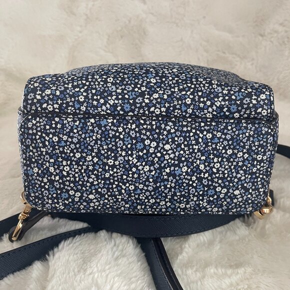Michael Kors Abbey Blue/White Floral Mini Backpack - Picture 8 of 16